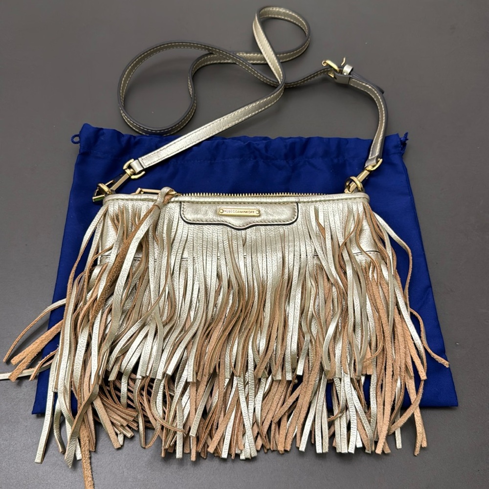 Rebecca Minkoff Silver fringe crossbody bag